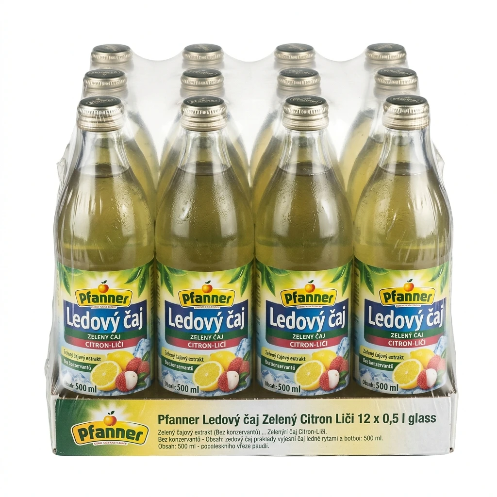 Pfanner Ledový čaj zelený citron liči 12 x 500 ml