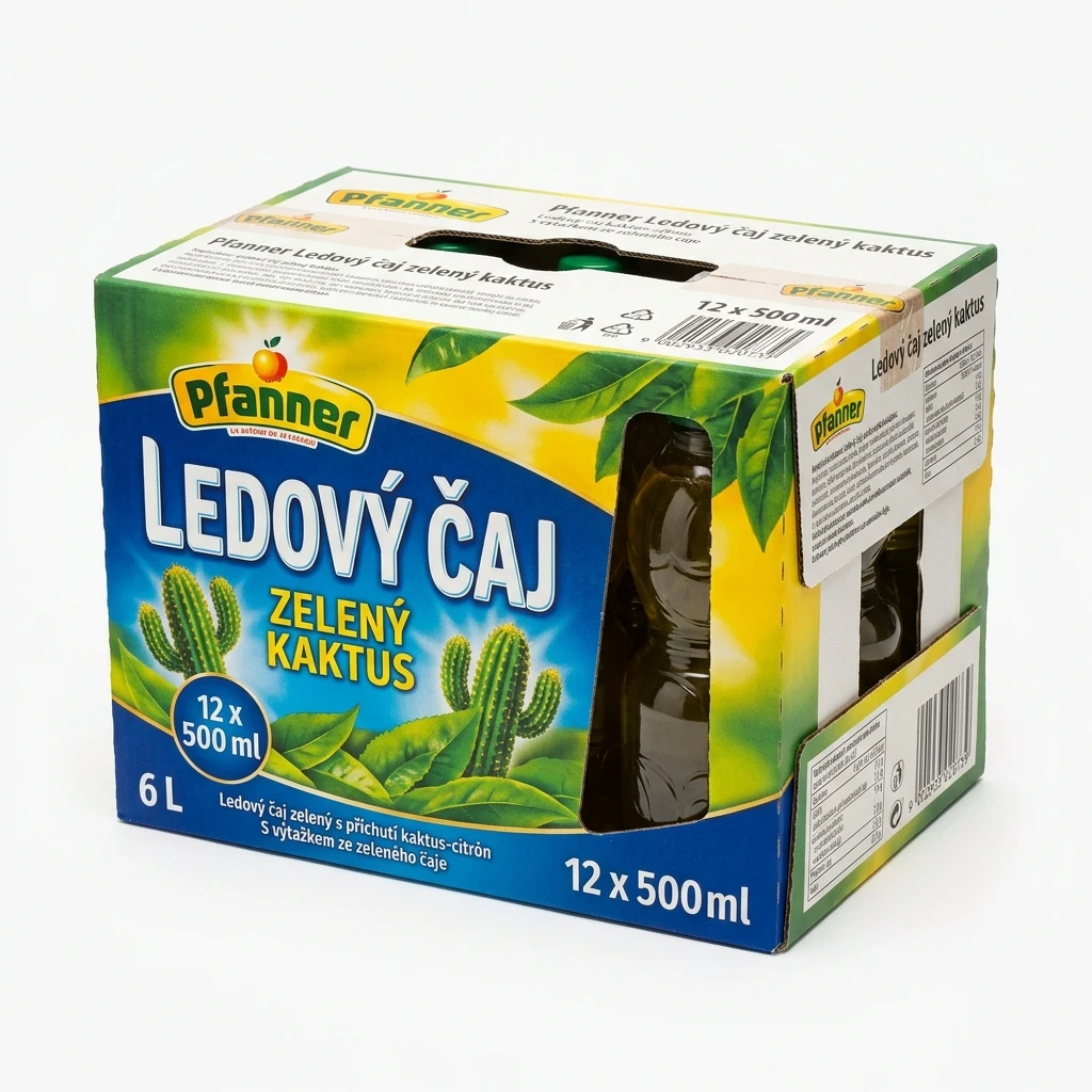 Pfanner Ledový čaj zelený kaktus 12 x 500 ml