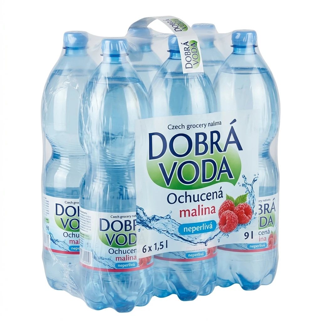 DOBRÁ VODA Ochucená malina neperlivá 6 x 1,5 l PET