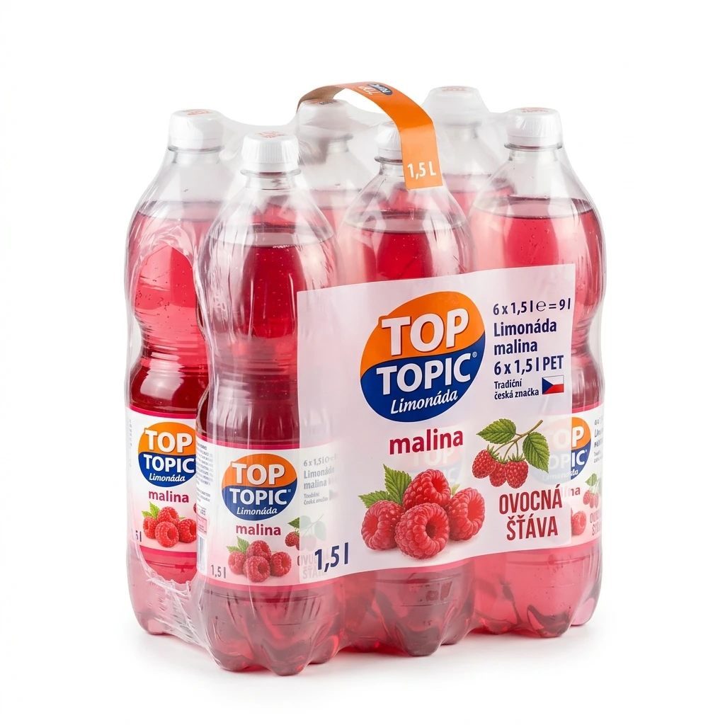 TOP TOPIC Limonáda malina 6 x 1,5 l PET