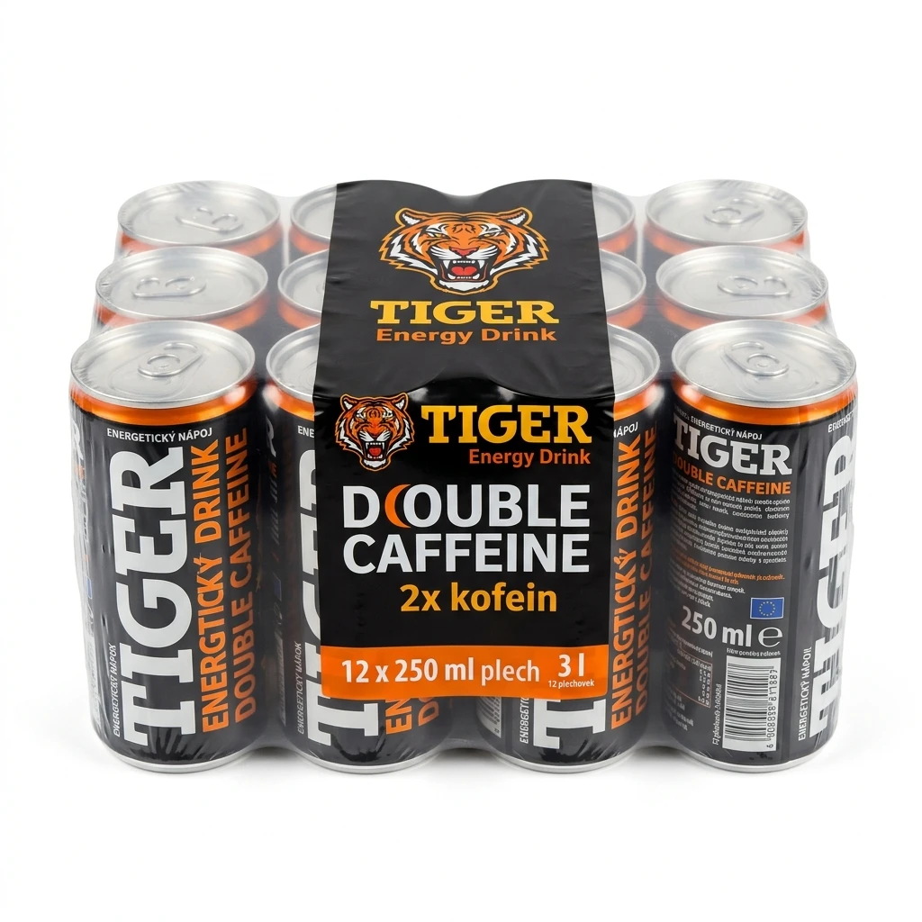 TIGER Energy Double Caffein 12 x 250 ml plech