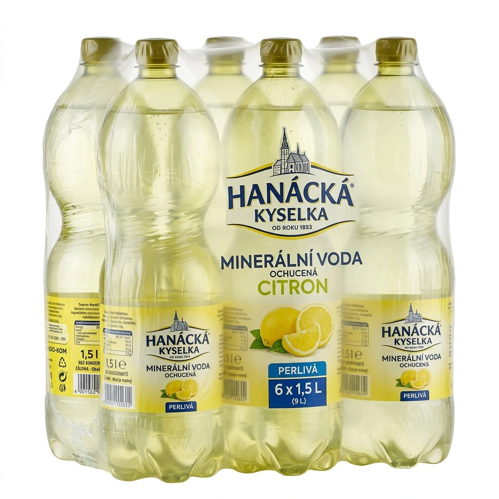 HANÁCKÁ KYSELKA Voda minerální ochucená citron 6 x 1,5 l