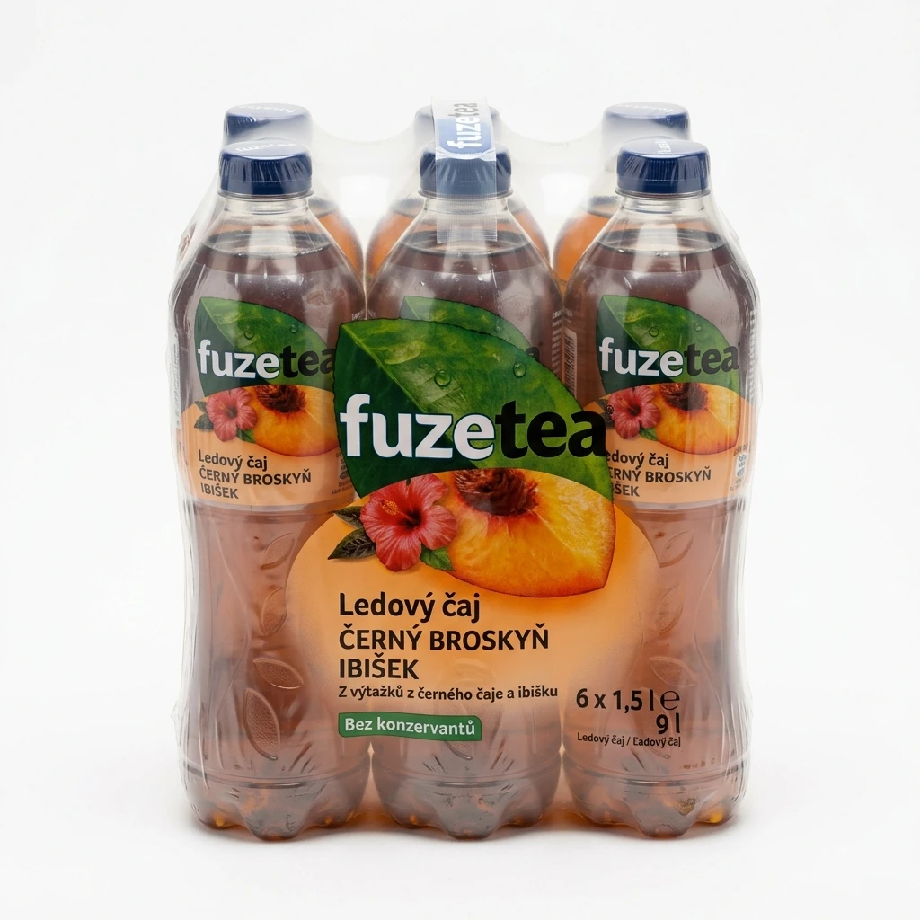 fuzetea Ledový čaj černý broskev ibišek 6 x 1,5 l