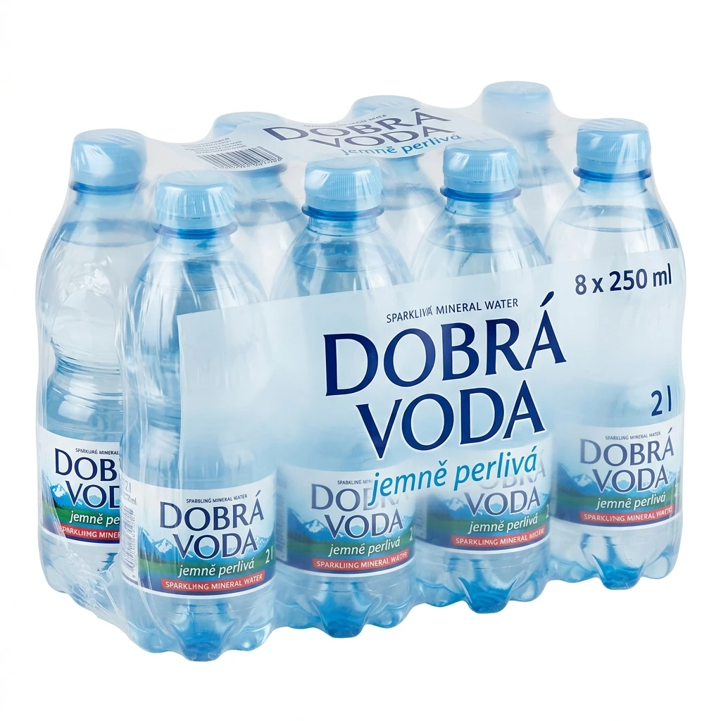 DOBRÁ VODA jemně perlivá 8 x 250 ml PET