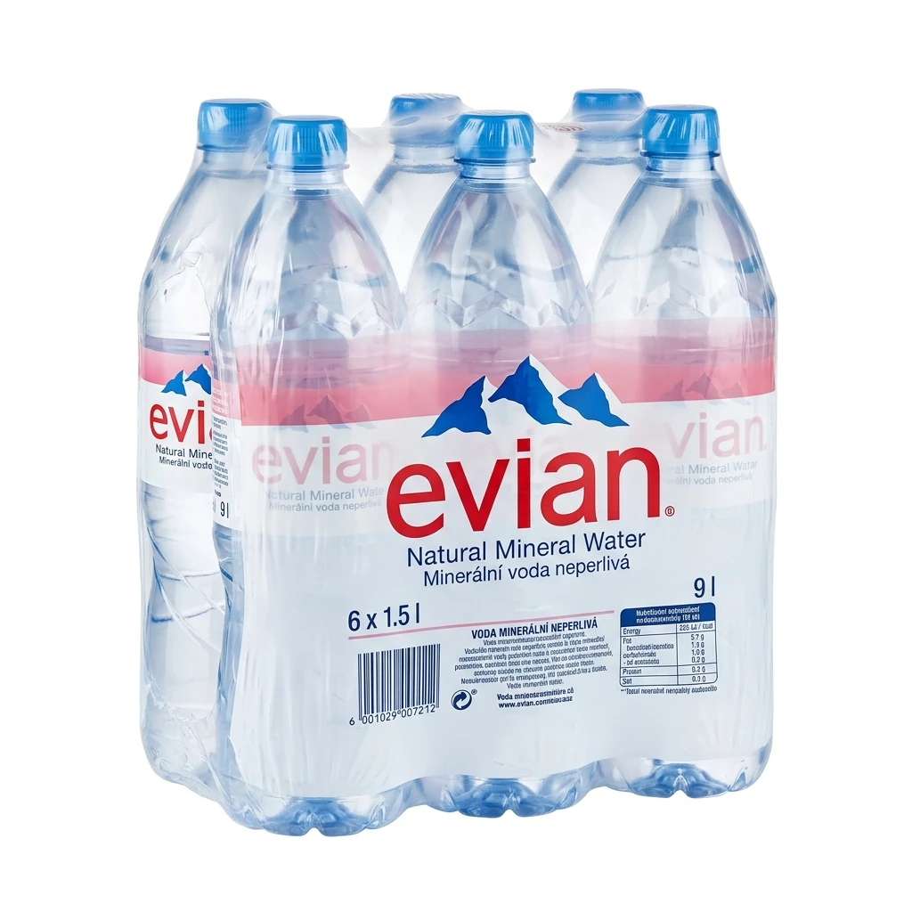 evian Voda minerální neperlivá 6 x 1,5 l PET