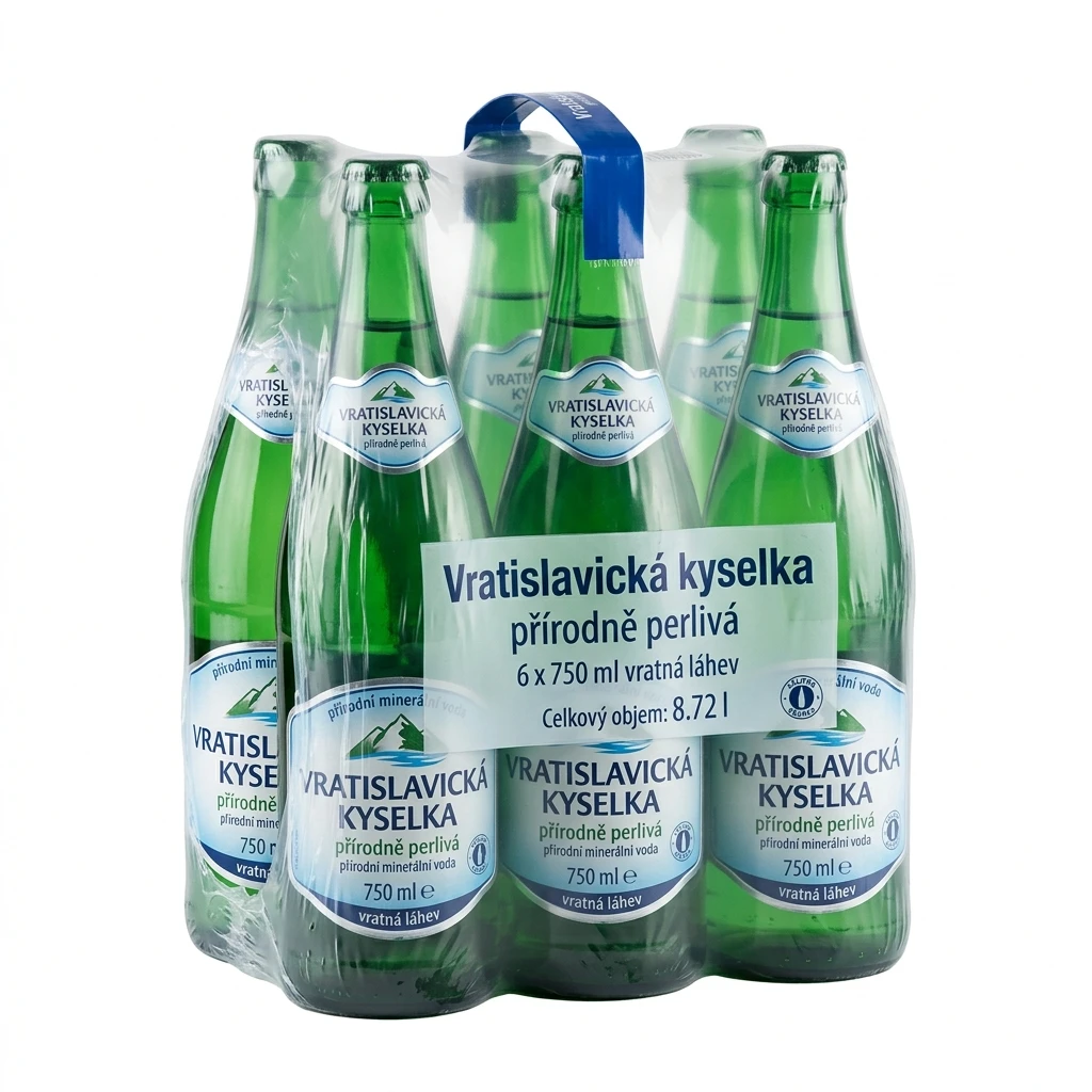 Vratislavická kyselka přírodně perlivá 6 x 750 ml vratná láhev