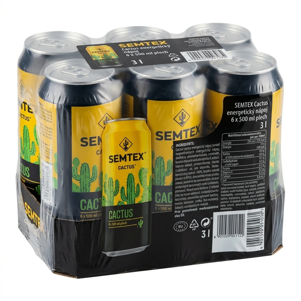 SEMTEX Cactus energetický nápoj 6 x 500 ml plech