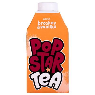POPSTAR Tea Ledový čaj broskev a vanilka 8 x 500 ml