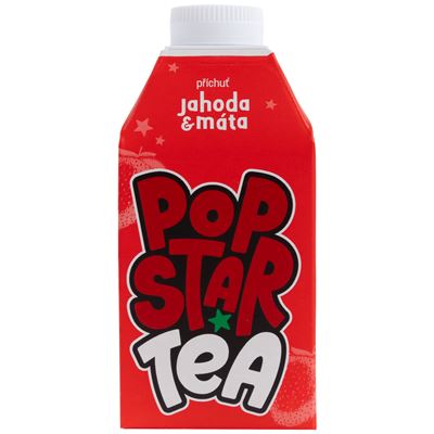 POPSTAR Tea Ledový čaj jahoda máta 8 x 500 ml