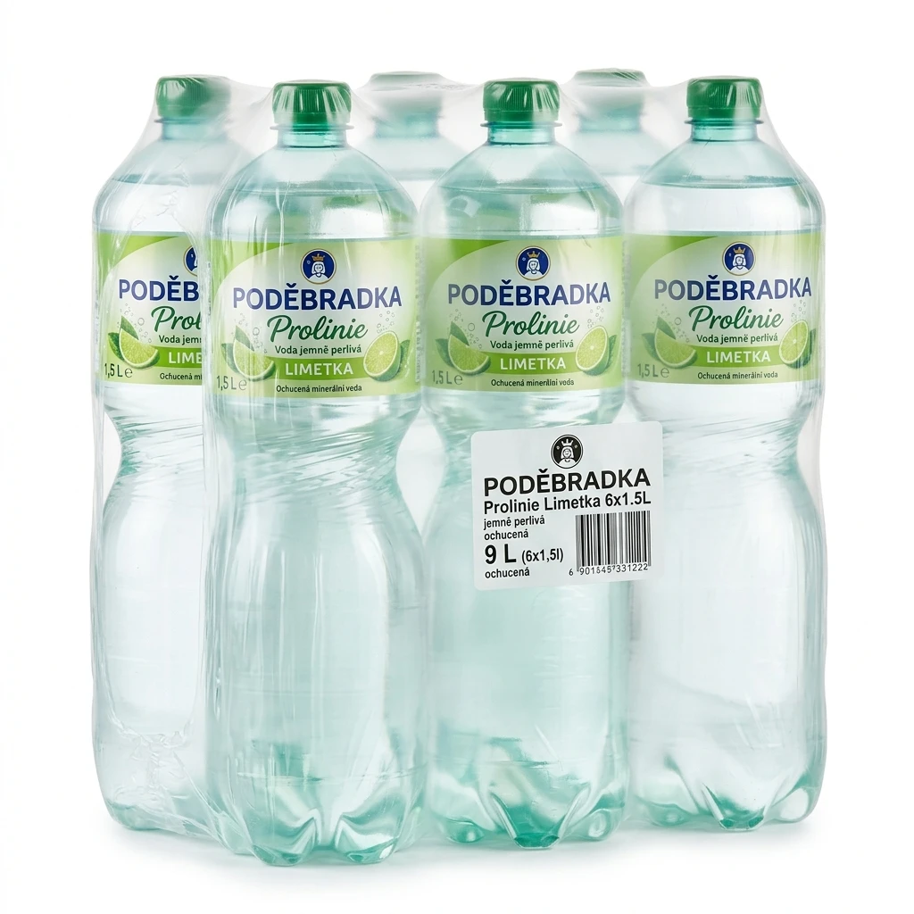 PODĚBRADKA Prolinie Voda jemně perlivá limetka 6 x 1,5 l