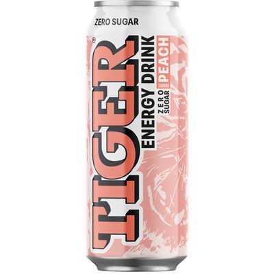 TIGER Zero Peach energetický nápoj 12 x 500 ml plech