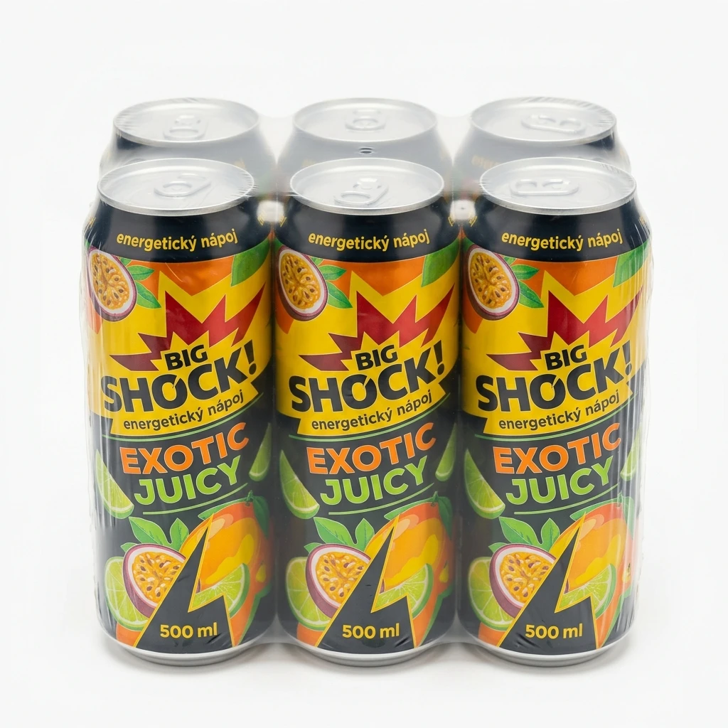 BIG SHOCK! Exotic Juicy energetický nápoj 6 x 500 ml plech