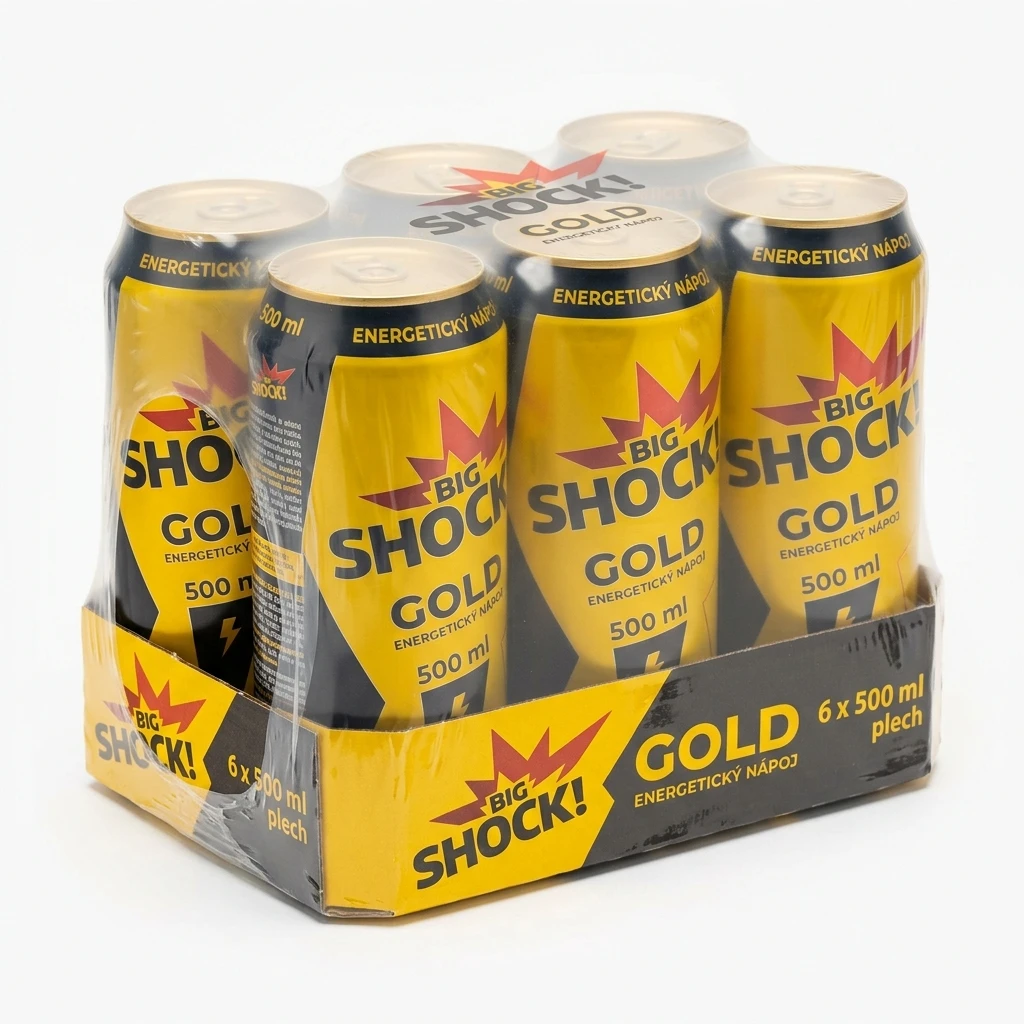 BIG SHOCK! Gold energetický nápoj 6 x 500 ml plech