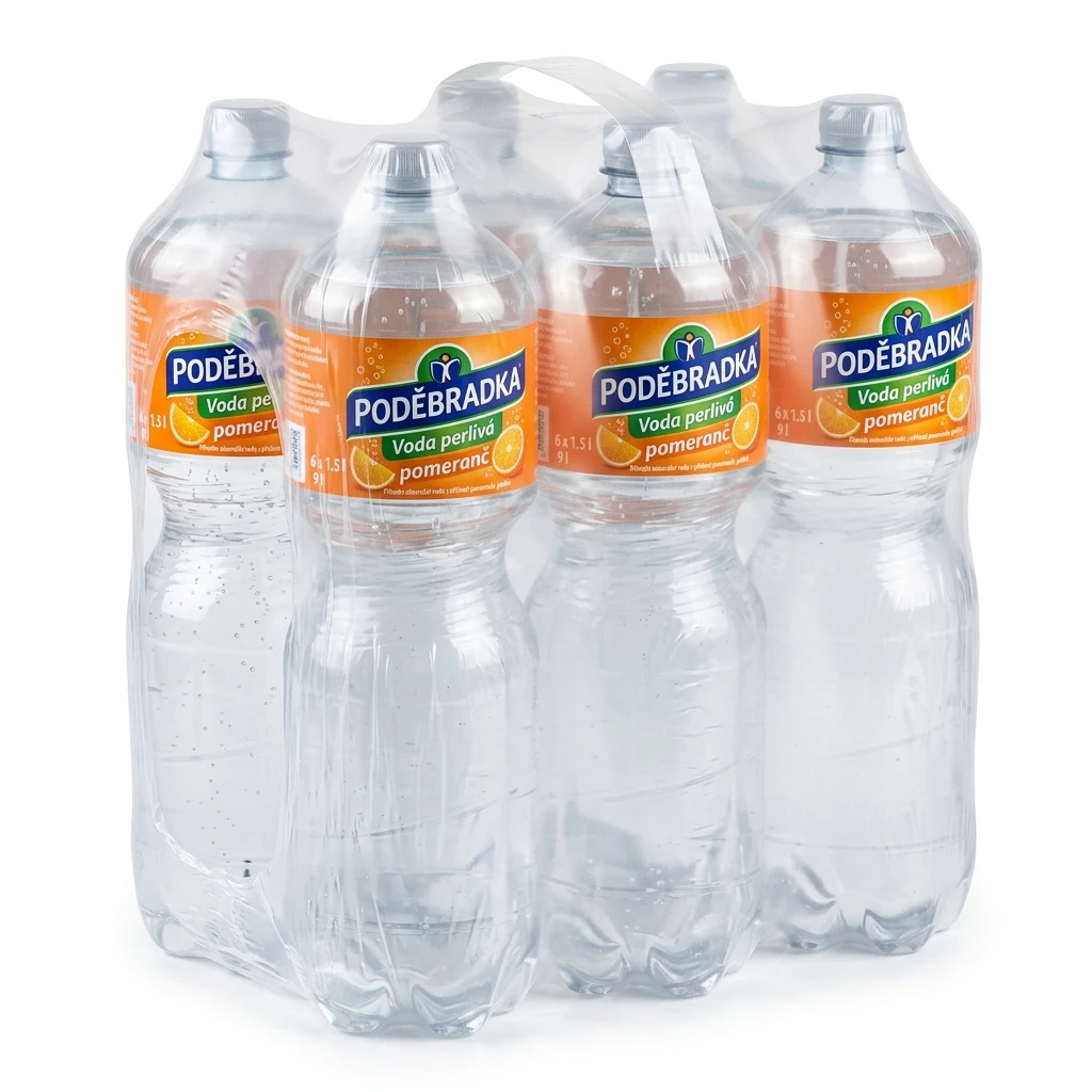 PODĚBRADKA Voda perlivá pomeranč 6 x 1,5 l