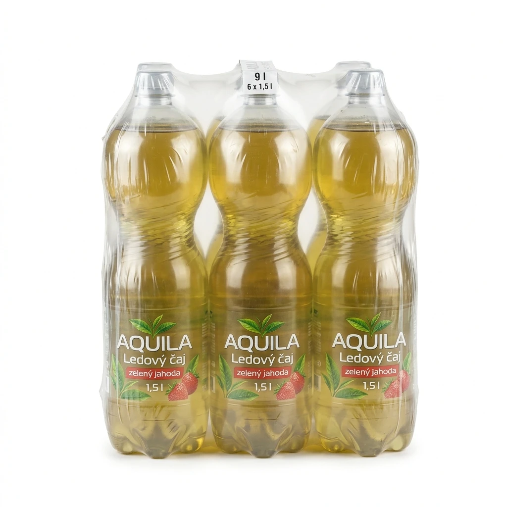 AQUILA Ledový čaj zelený jahoda 6 x 1,5 l