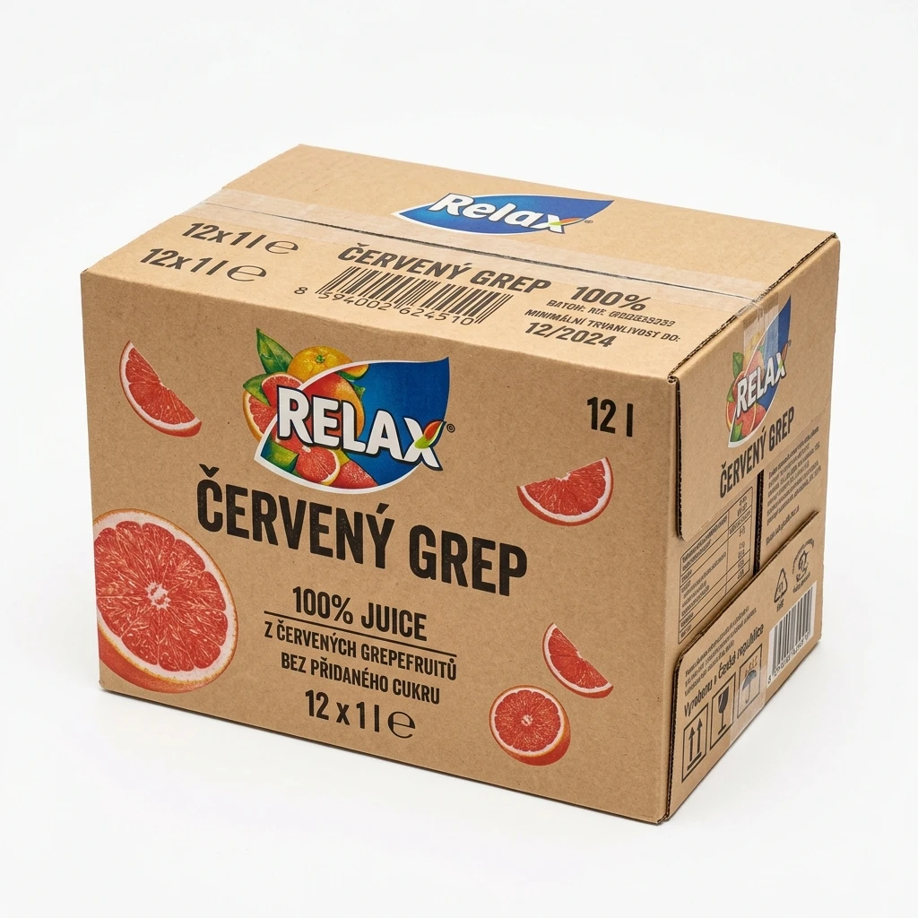 Relax Červený grep 100 % 12 x 1 l