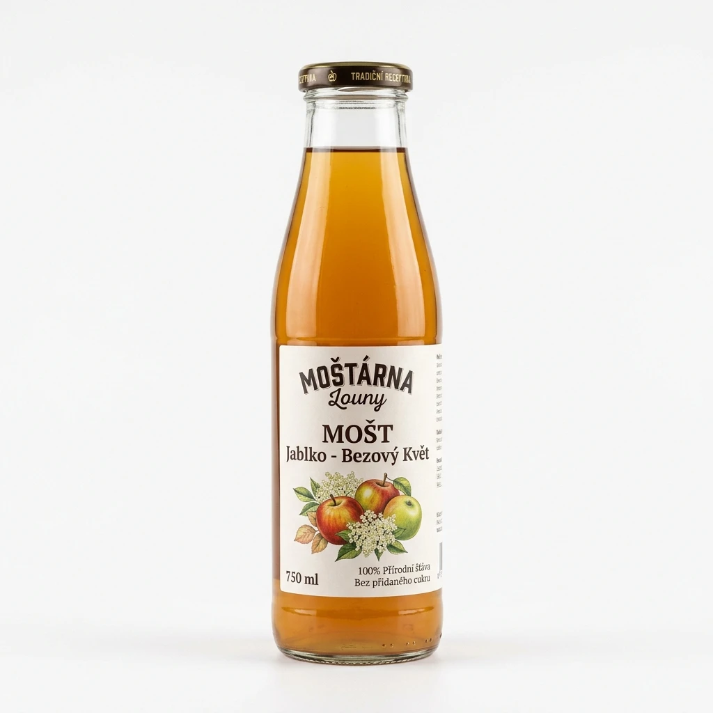 MOŠTÁRNA Louny Mošt jablko bezový květ 750 ml