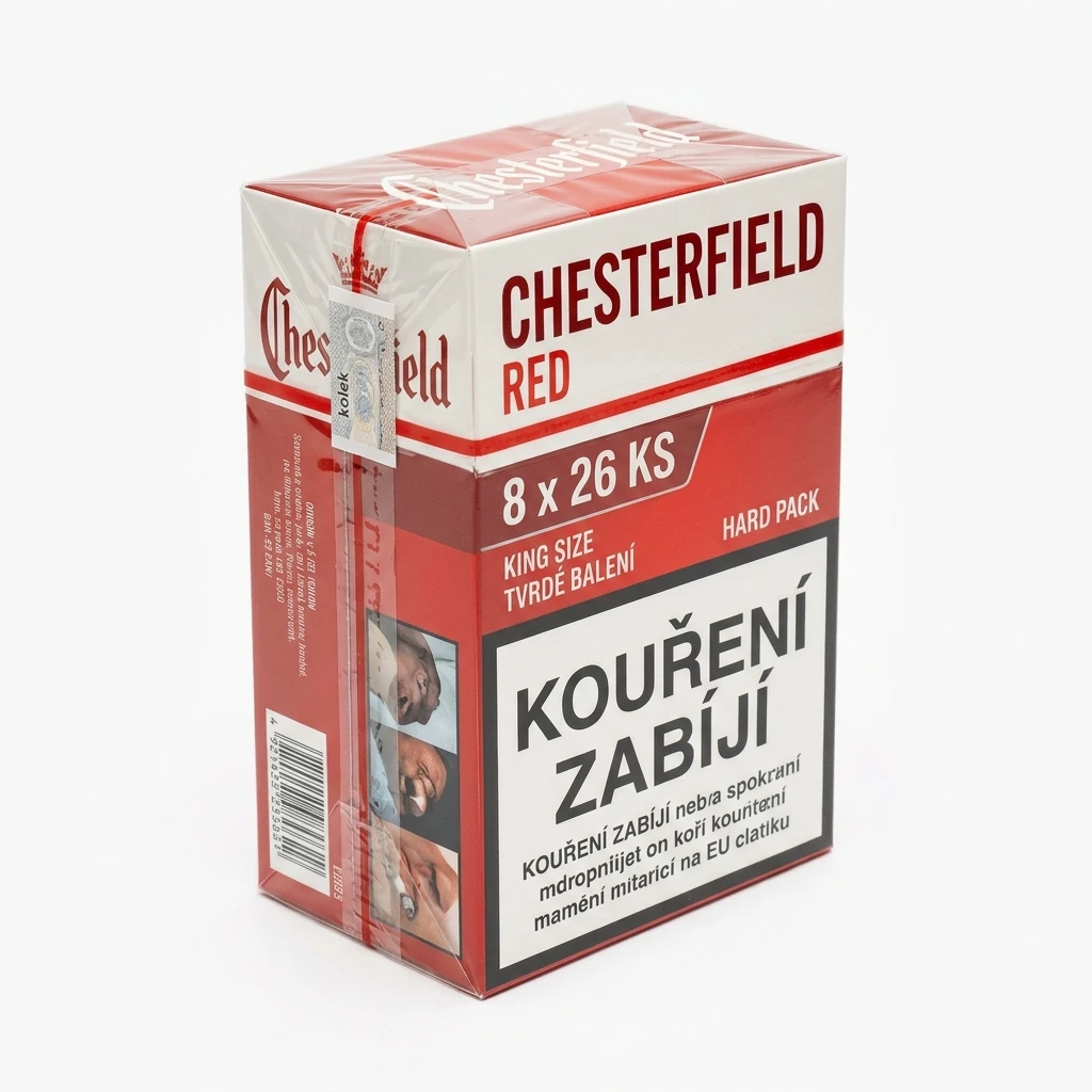 Chesterfield Red C. Bom king size tvrdé bal. 8 krab. 26 ks kolek U 200 Kč VO cena
