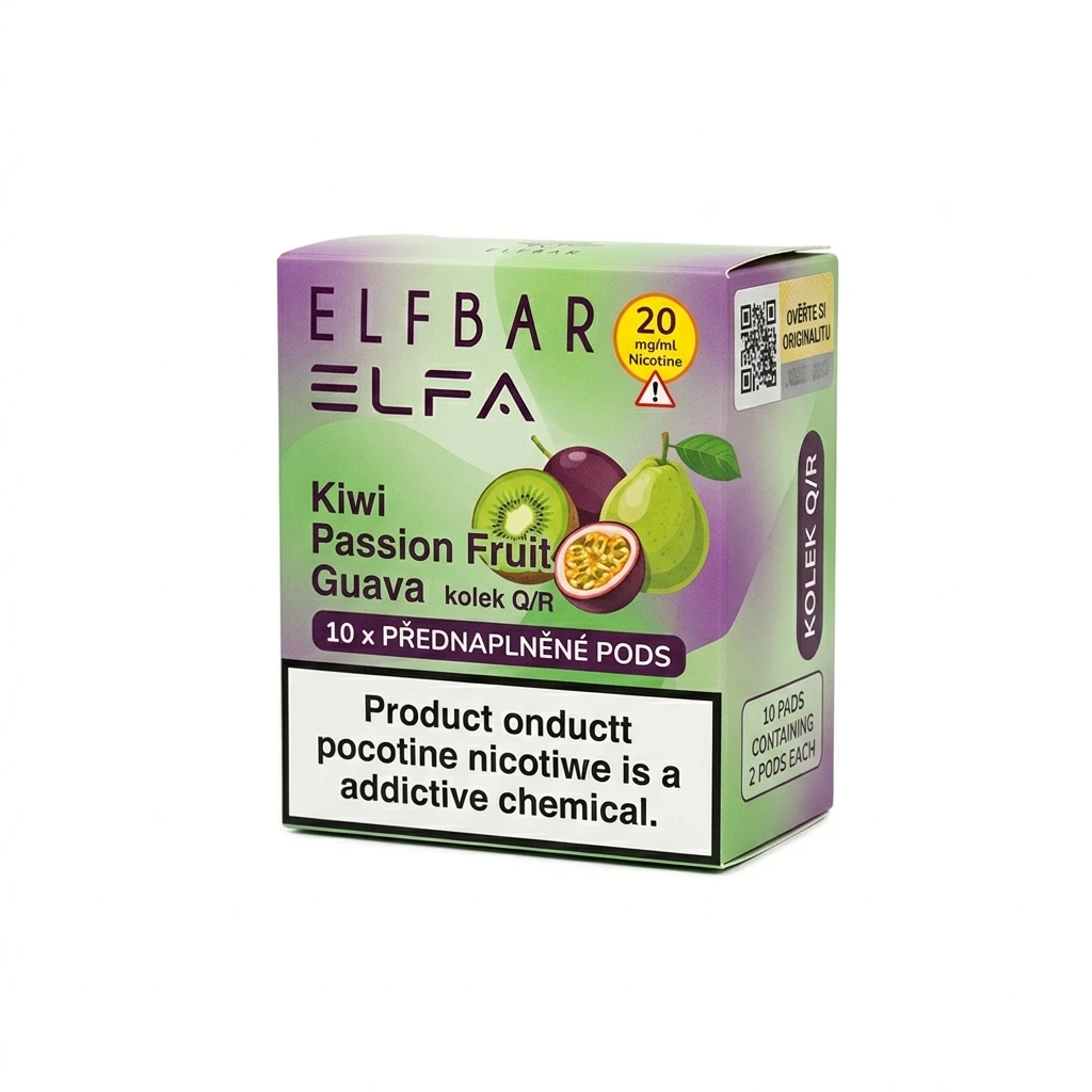ELF BAR Elfa sada Kiwi Passion Fruit Guava kolek Q/R 10 ks