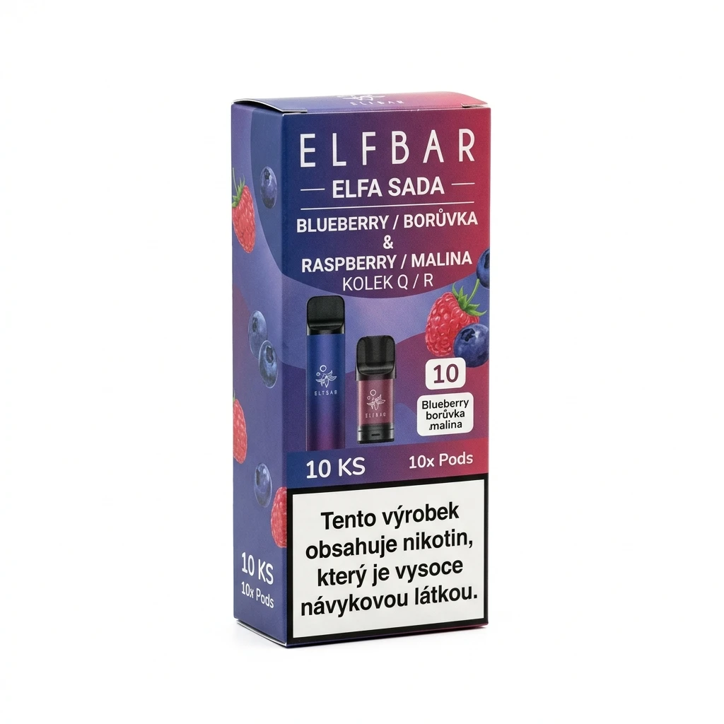 ELF BAR Elfa sada Blueberry/borůvka Raspberry/malina kolek Q/R 10 ks