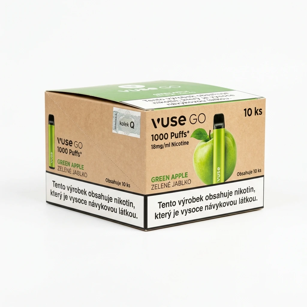 VUSE GO 1000 18mg Green Apple/zelené jablko kolek Q 10 ks