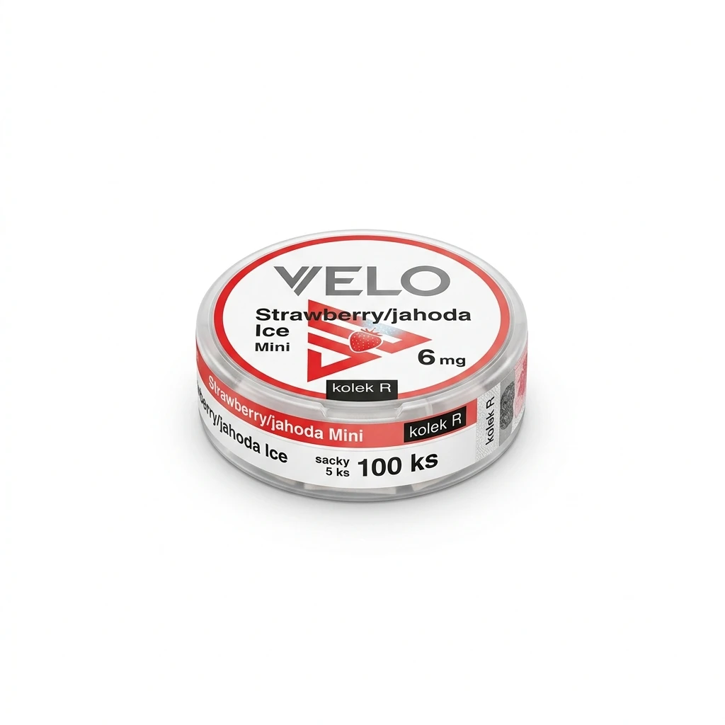 VELO Strawberry/jahoda Ice Mini 6 mg kolek R sáčky 5 ks