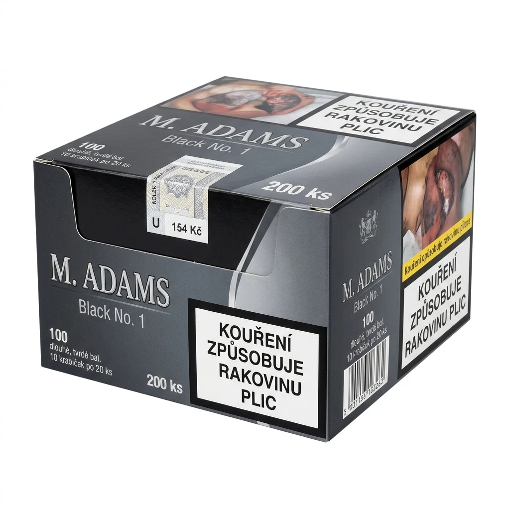 M. ADAMS Black No. 1 100 dlouhé tvrdé bal. 10 krab. 20 ks kolek U 154 Kč VO cena