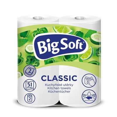 BIG SOFT Classic Utěrky kuchyňské 2vrstvé 2 ks