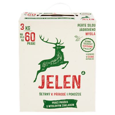 JELEN Prášek na praní s mýdlovým základem (60 praní) 3 kg