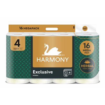 HARMONY Exclusive Toaletní papír 4vrstvý 17 m Pure white Herbal parfémovaný 16 ks