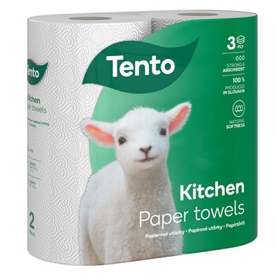 Tento Kuchyňské utěrky 2 x 17 m 3vrstvý 2 ks