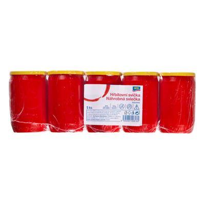aro Svíčka hřbitovní olejová 130 g červená 5 ks