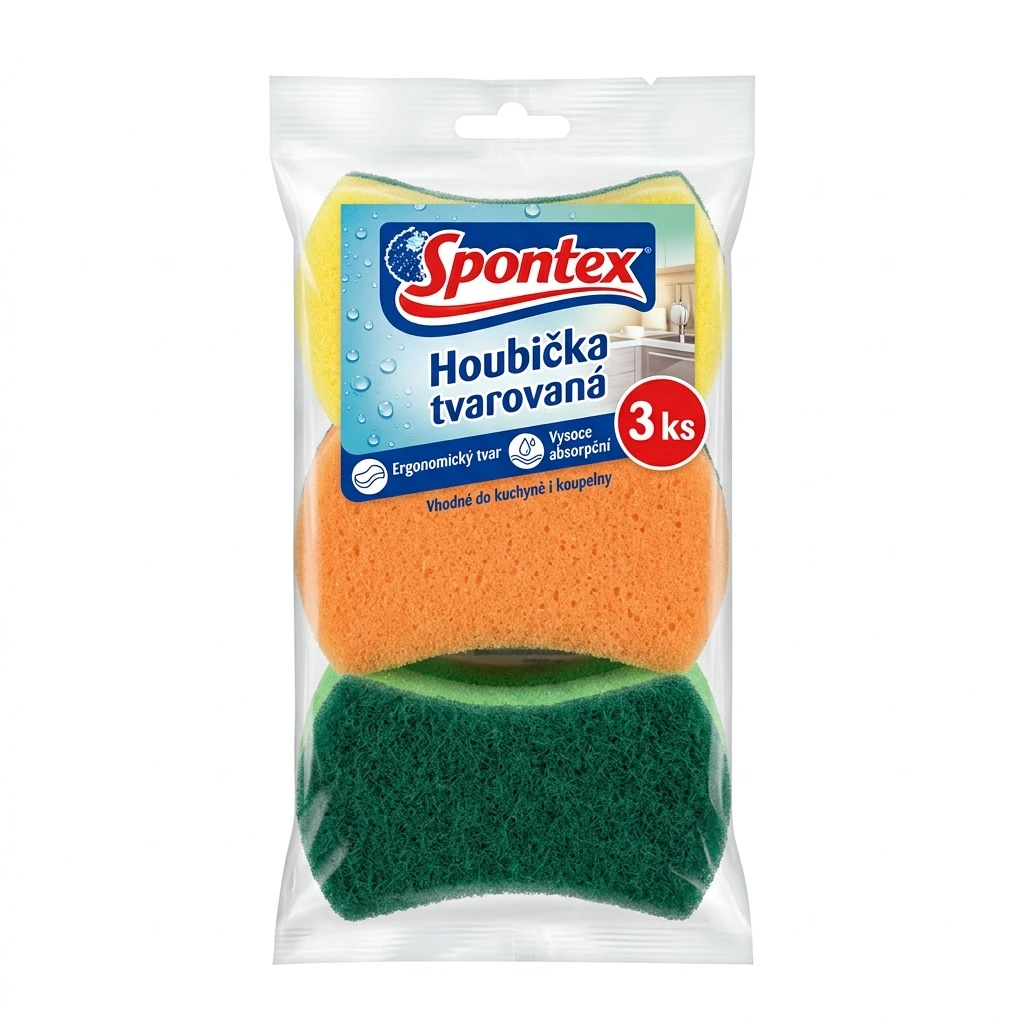 Spontex Houbička tvarovaná 3 ks