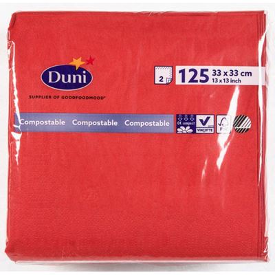 Duni Ubrousky 33 cm 2vrstvé červené 125 ks