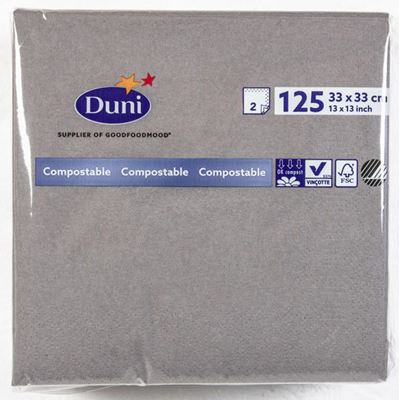 Duni Ubrousky 2vrstvé 33 cm tmavě šedé 125 ks