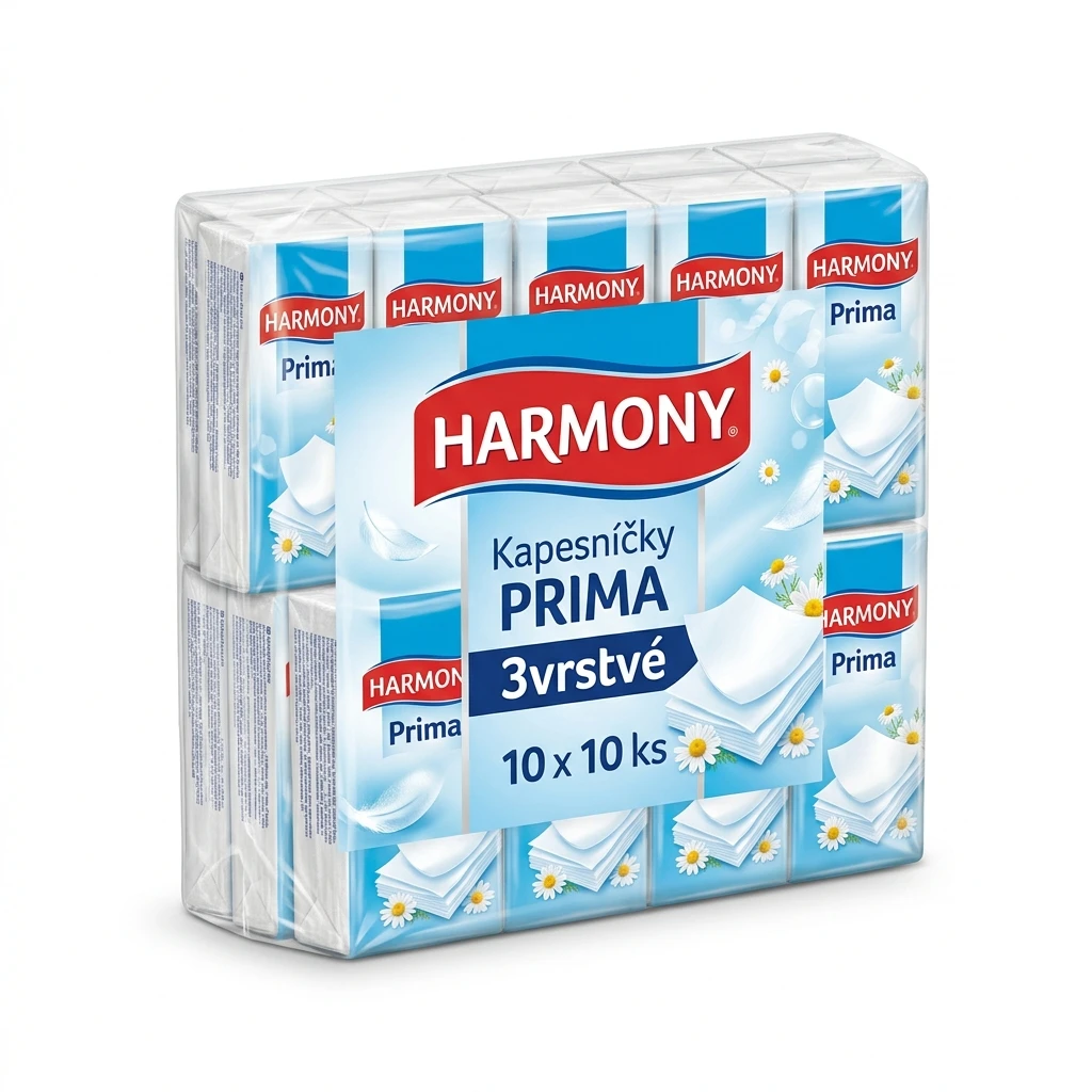 HARMONY Kapesníčky Prima 3vrstvé 10 x 10 ks