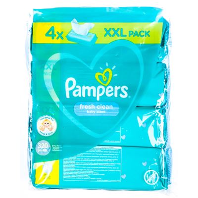 Pampers Fresh clean dětské ubrousky vlhčené XXL 4 x 80 ks