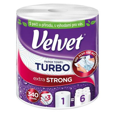 Velvet Turbo Kuchyňské utěrky 3vrstvé 78,2 m 1 ks