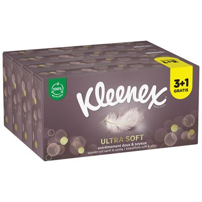 Kleenex Ultra Box kapesníky 3vrstvy 4 x 64 ks