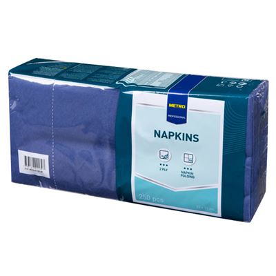 METRO PROFESSIONAL Ubrousky 2vrstvé 33 x 33 cm modré 300 ks