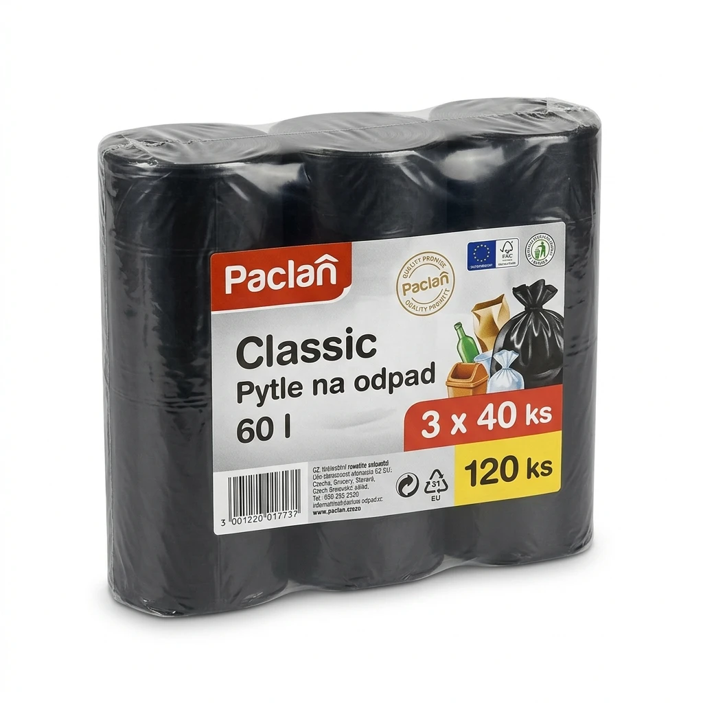 Paclan Classic Pytle na odpad 60 l 3 x 40 ks