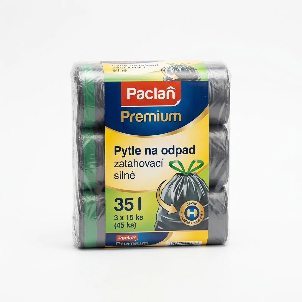 Paclan Premium Pytle na odpad zatahovací silné 35 l 3 x 15 ks