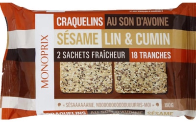Monoprix Ovesné otrubové krekry