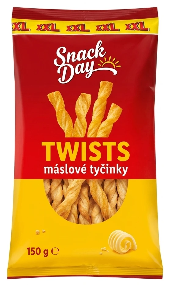 Snack Day Twists máslové tyčinky