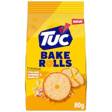 TUC Bake Rolls Sýr a česnek Chlebové suchary balení 80 g