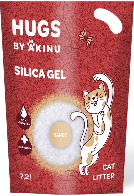 Hugs By Akinu Sandy Silika gel jemný bílý stelivo pro kočky