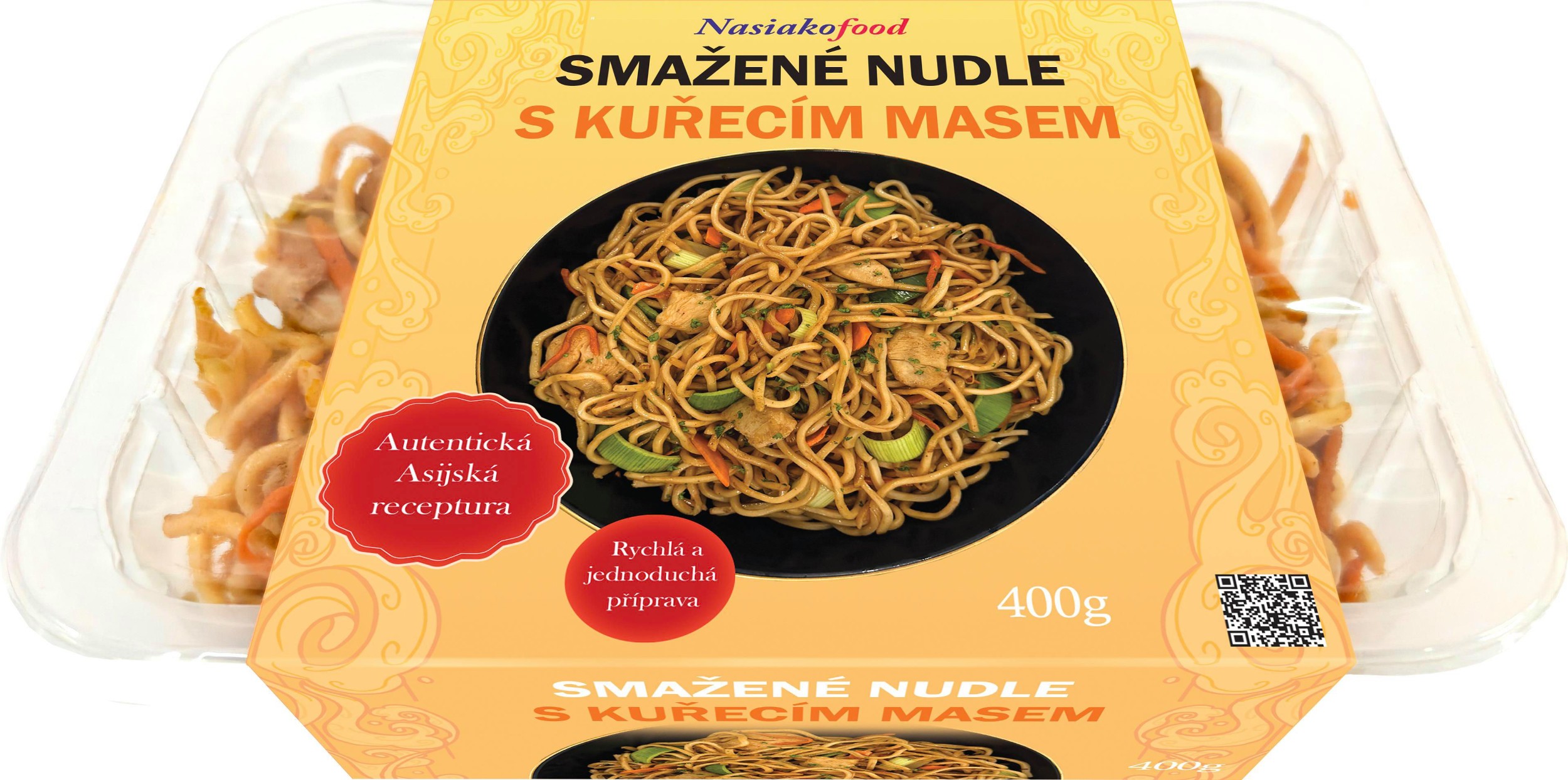 Smažené nudle s kuřecím masem 400g