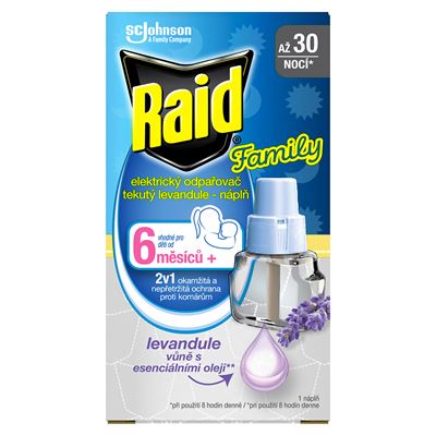 Raid Family Elektrický odpařovač proti komárům levandule - náhradní náplň 1 ks