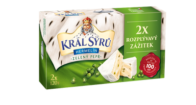 Král Sýrů Hermelín Zelený pepř 2 x 120g