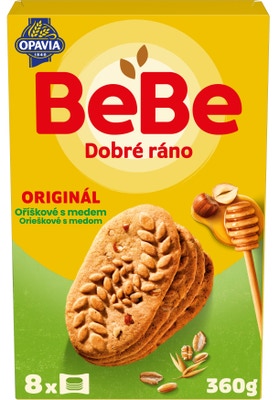 Opavia sušenky BeBe Dobré Ráno oříškové s medem 8 x 45g